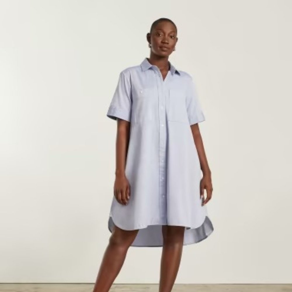 Everlane The Daytripper Shirt Dress in Slate Blue Women Size XX Small